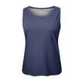thumbnail image 3 of Women's Summer Solid Color Sleeveless Vest T-Shirt Polyester, O-Neck, Baggy Loose Fit, for Casual Occasions, Multiple Sizes, 3 of 3