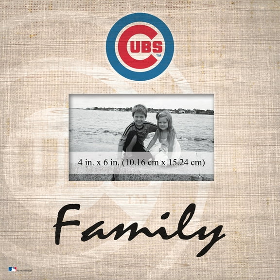 Chicago Cubs 10'' x 10'' Burlap Pattern Frame