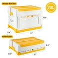 thumbnail image 6 of Deli Double Layer Plastic Collapsible Storage Bin with Lid, 70L Large Capacity Triple Door Storage Box, Folding Stackable Utility Crates,Car Trunk Organizer, Ideal for Organizing, Storage, Moving, 6 of 9