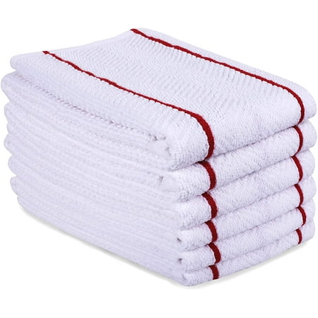 

MWYY INFINI Herringbone Weave Kitchen Towels | Set of 12 | 28 x 16 Inches | 100% Ring Spun Cotton Dish Towels | Ultra Soft and Absorbent | Perfect for Commercial Use and Bar Towels | Cha