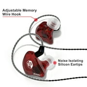 BASN Bsinger BC100 in Ear Monitor Headphones Universal Fit Noise Isolating for Musicians Singers Studio Audiophiles (Red)