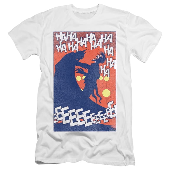 Batman Punchline S/S Adult 30/1 T-Shirt-White