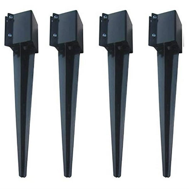 Mtb Fence Post Anchor Ground Spike Metal Black Powder Coated 32 X4 X4 Pack Of 4 Walmart Com Walmart Com