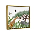 thumbnail image 3 of Stupell Industries Jungle Wildlife Animals Scene Animals & Insects Painting Gold Floater Framed Art Print Wall Art, 3 of 6