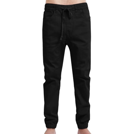 J. METHOD Men’s Joggers Pants Casual Lightweight Comfy Harem Slim Fit Adjustable Elastic Waist Pockets Sweatpants NEMP08 Black S