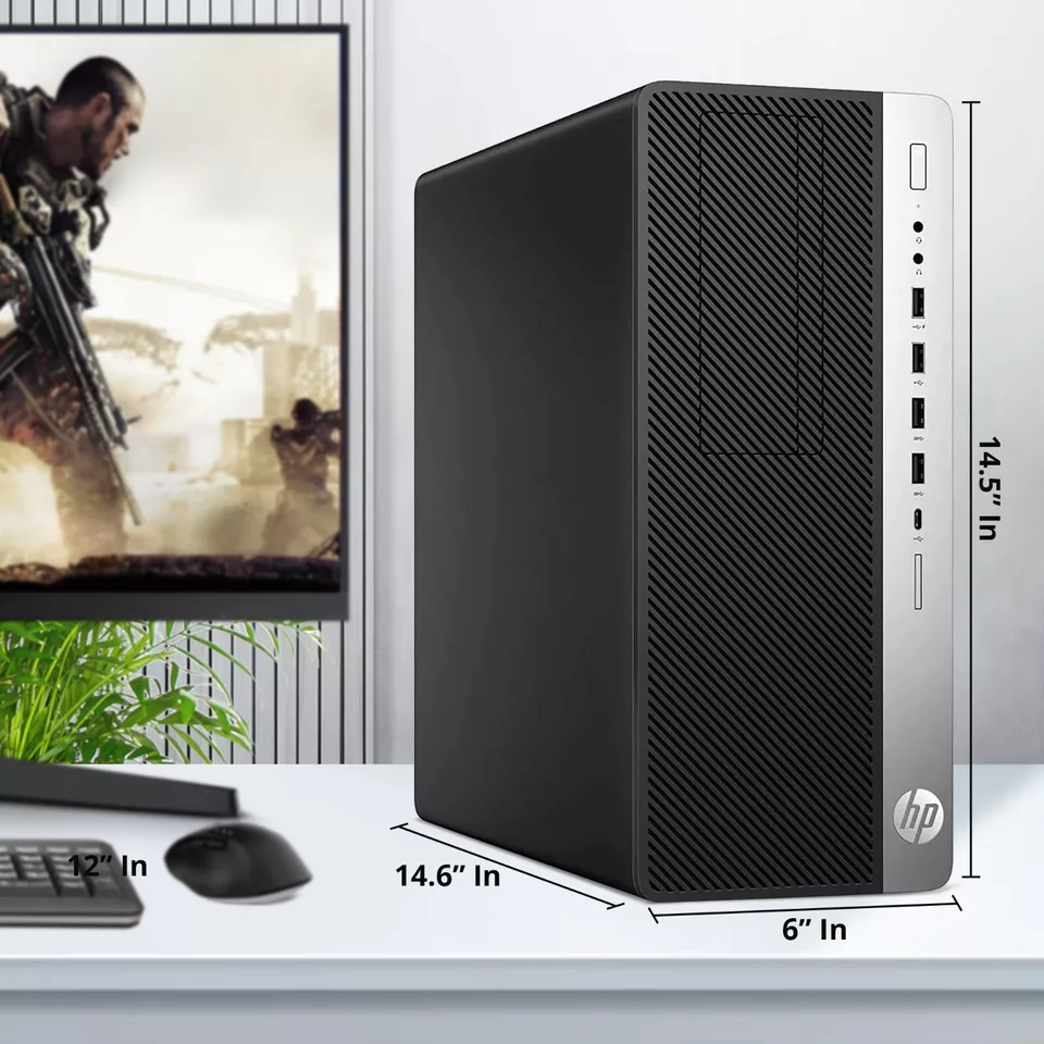 Restored HP G4 Tower Gaming PC Desktop Computer Intel Hexa Core i5-8500 16GB DDR4 Ram, 512GB SSD BTO RGB Keyboard & Mouse, Nvidia GTX 1660s 6gb DDR6, Window 11 Professional (Refurbished)