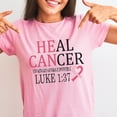 thumbnail image 3 of He Can Heal Cancer Breast Cancer Awareness Month T-Shirt, Crewneck, Pink, XL, 3 of 5