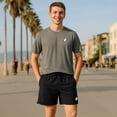 thumbnail image 3 of Dalix Ghost Active Short Gym Workout Embroidered Casual Zip Pocket Mesh Drawcord Waist Mens in Black S Small, 3 of 5