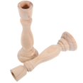 thumbnail image 4 of 2pcs Rustic Wood Candle Holders Wooden Taper Stand Decorative Desktop Candlesticks, 4 of 5
