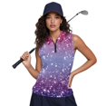 thumbnail image 6 of HUIACONG Sleeveless Golf Shirt with Sparkle Ombre Design, Women's Tennis Shirt for Athletic Casual Activity and Outdoor Golf Games, 6 of 7