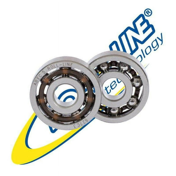 Roll-Line Carbon J ABEC 5 - 7mm Roller Skate Bearings (Set of 16)