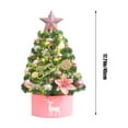 thumbnail image 3 of Mini Christmas Tree, Flocked Christmas Tree, Small Encrypted Desktop Christmas Tree Ornament, 17.71 Inch White Artificial Tree with LED Lights for Home Office Decoration, 3 of 7