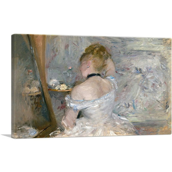 ARTCANVAS Woman At Her Toilette 1875 Canvas Art Print by Berthe Morisot - Size: 26" x 18" (0.75" Deep)