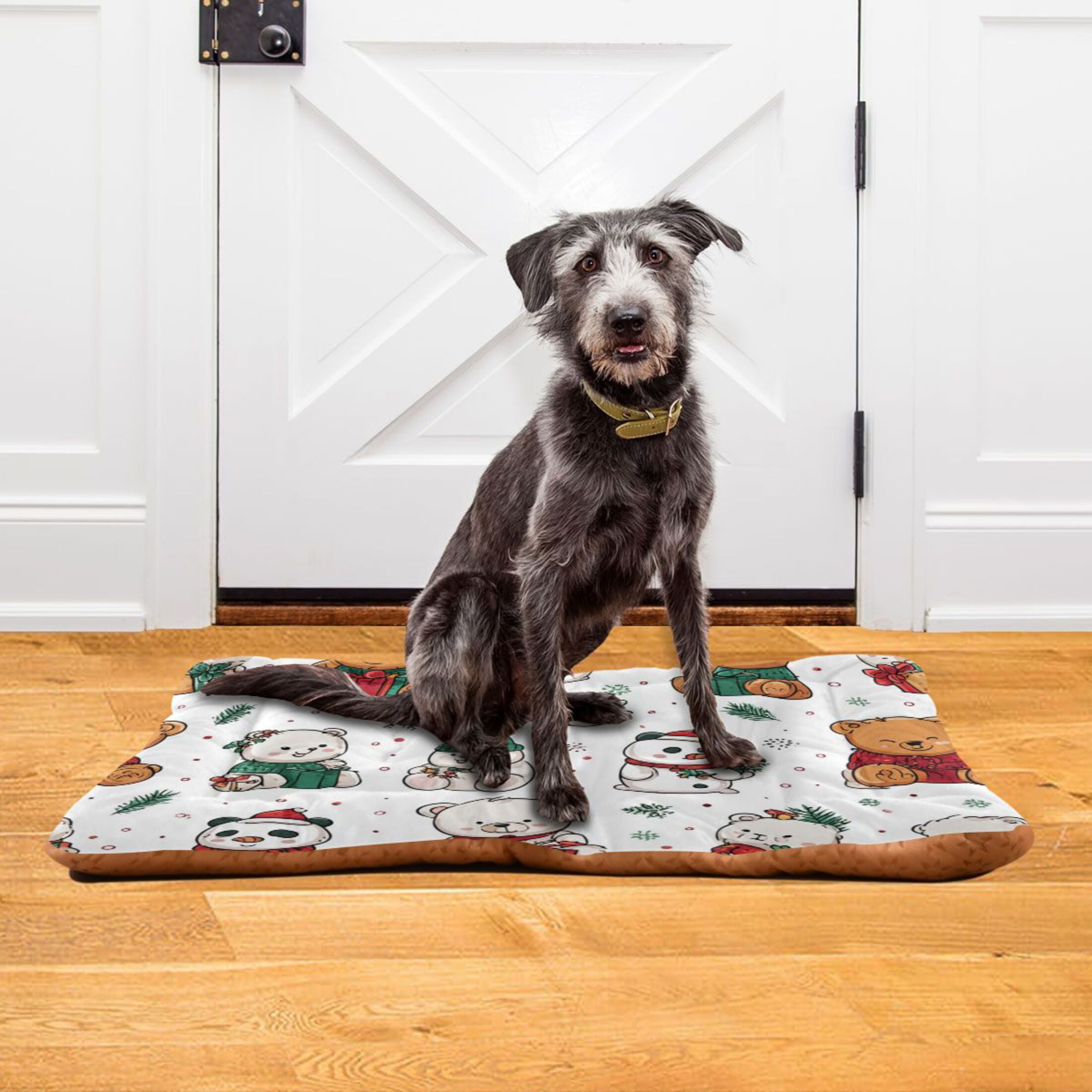 Cozy Mat Pet Bed Indoor Outdoor Warm Soft For Cat Dog Puppy(S/M) Bear Snowmen Polka Dots