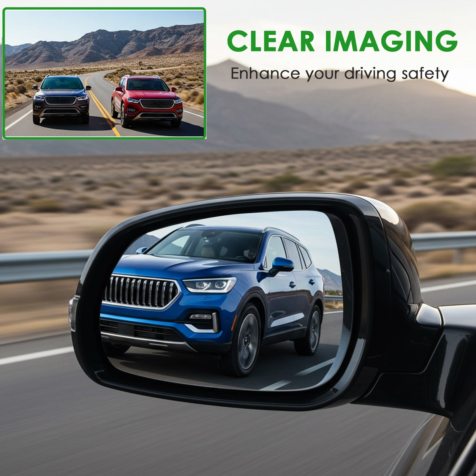 Driver Side Replacement Mirror Glass Compatible with 2013-2020 Toyota Sienna - Heated with Blind Spot Detection, w/o auto dimming, 87906-08090, LH