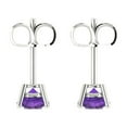 thumbnail image 4 of Clara Pucci 2Ct Natural Amethyst Round Cut VVS1 Push Back Stud 14k Solid hypoallergenic Gold Designer Earrings For February, 4 of 7