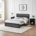 thumbnail image 6 of Nightstand Set of 2, Modern Bedside End Tables, Night Stands with Drawer and Storage Shelf for Bedroom Office Nursery Living Room, Black, 6 of 7
