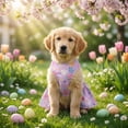 thumbnail image 4 of Easter Dog Dress for Small & Medium Breeds – Breathable Cotton Sundress with Bow Detail, Adorable White Pet Outfit for Puppies, 4 of 4