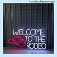 thumbnail image 3 of Handmadetneonsign Welcome To The Rodeo Neon Sign, Cowboy Hat Wall Art, Western Cowboy Home Wall Decor 037872, 3 of 5