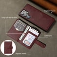 thumbnail image 6 of Detachable Magnetic Phone Cases Compatible with Samsung Galaxy S23, Case with Card Holder, Support Magnetic Wireless Charger, Classic PU Leather Kickstand Wallet Phone Cover, Winered, 6 of 7