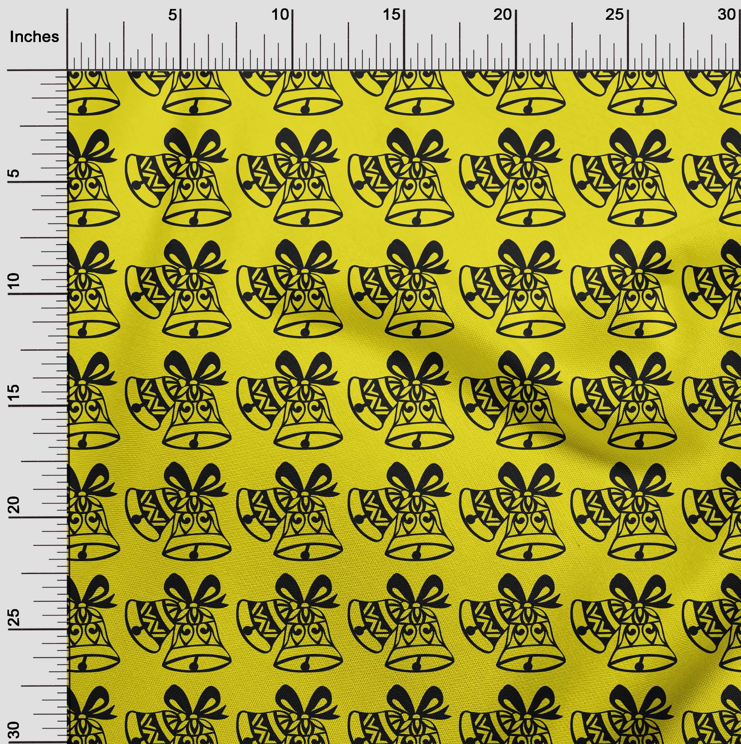 oneOone Cotton Cambric Yellow Fabric Merry Christmas Sewing Craft Projects Fabric Prints By Yard 56 Inch Wide