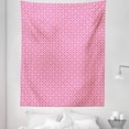 thumbnail image 1 of Abstract Geometry Tapestry, Rhythmic Feminine Tones Illustration Circles Geometric Motifs, Fabric Wall Hanging Decor for Bedroom Living Room Dorm, 5 Sizes, Pale Eggshell Hot Pink, by Ambesonne, 1 of 1