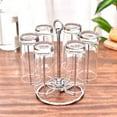 thumbnail image 4 of Ración de escritorio taza de agua taza soporte de vidrio escurridor estante de secado soporte organizador de tazas cromado plateado, 4 of 8
