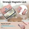 thumbnail image 5 of For Samsung Galaxy A25 5G Case with RFID Blocking Card Holder for Women Men,Compatible with MagSafe,Detachable Wallet 2 in 1 PU Leather Magnetic Snap Flip Kickstand Zipper Pouch Phone Case,Pink, 5 of 11