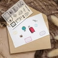 thumbnail image 5 of 2 Sheets Travel Label Frame Clear Rubber Stamp Luggage Tag Vintage Transparent Silicone Seals Stamp Retro, 5 of 9