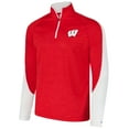 thumbnail image 2 of Men's Colosseum Red Wisconsin Badgers Langmore Raglan Quarter-Zip Top, 2 of 3