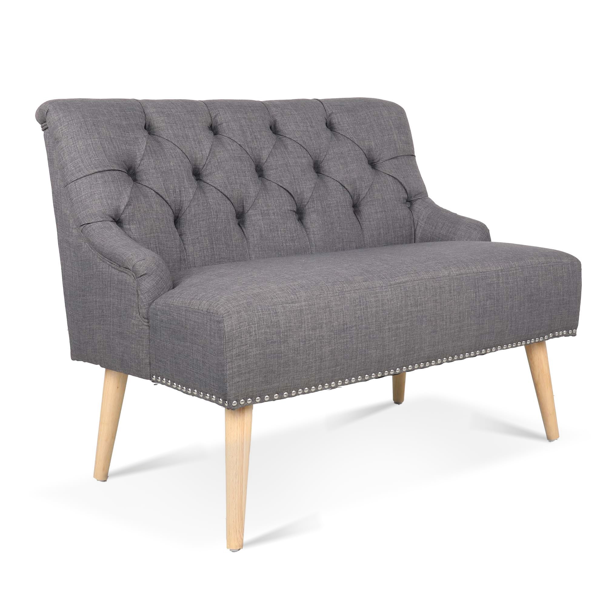 Kadyn 35'' Armless Loveseat Sofa, 2-seat Love Fabric Sofa for Living Room, Mid-Century Upholstered Fabric Double Sofa with Birch Leg, Grey Kadyn 35'' Armless Loveseat Sofa, 2-seat Love Fabric Sofa for Living Room, Mid-Century Upholstered Fabric Double Sofa with Birch Leg, Grey