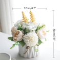 thumbnail image 5 of KIRIFLY 20cm Artificial Silk White Peonies Wedding Bouquet, 5 of 7