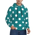 thumbnail image 2 of Honeii White Polka Dots With Teal Background Pattern Mens Hoodies Men's Loose Sleeve Sweatshirt,Pullover Hooded Sweatshirt for Men,Essentials Hoodie-XX-Large, 2 of 7