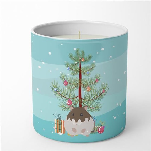 Carolines Treasures CK4452CDL 3.75 x 3.25 in. Unisex Dzungarian Hamster Merry Christmas 10 oz Decorative Soy Candle
