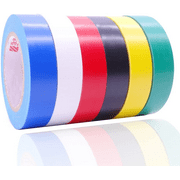 Electrical Insulation Tape, Assorted Colors, Each Roll is 0.6" x 50' -Viaky High End Industrial Grade - Rated to 176 Degrees & 600 Volts - Waterproof Vinyl Insulating Backing -6 Color