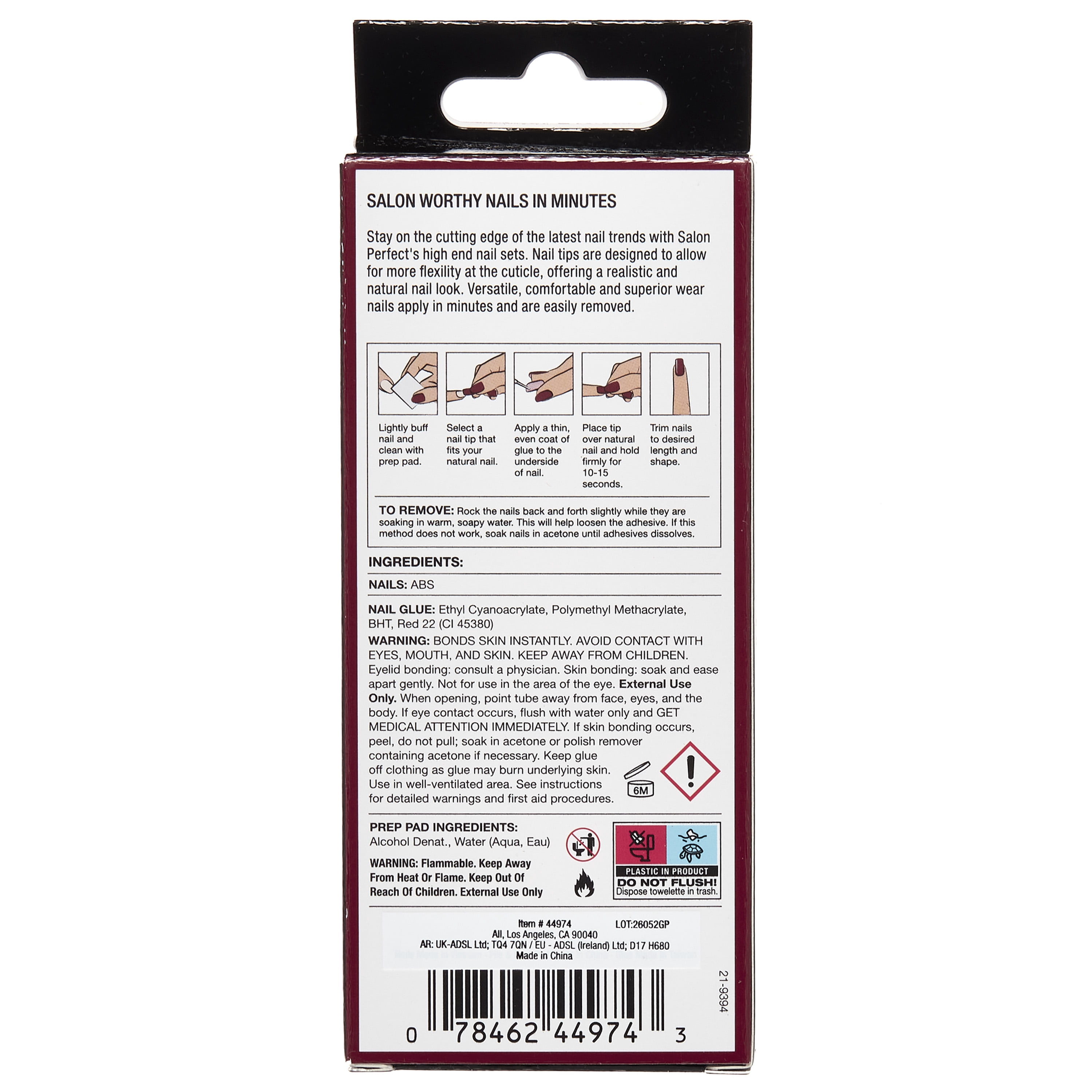 Salon Perfect Halloween Thrill Short Almond Press-On Nails with Glue & File, White Ghost, 30 Pieces