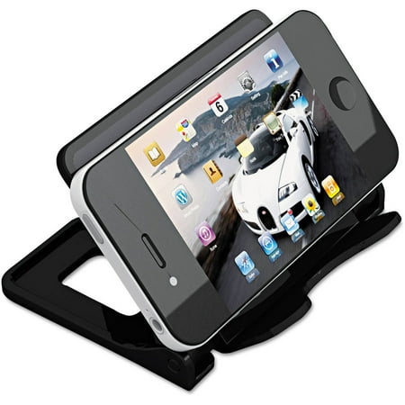 (2 Pack) Universal Smartphone Stand, 1-Compartment, 4" x 2-3/4" x 2-3/4, Black