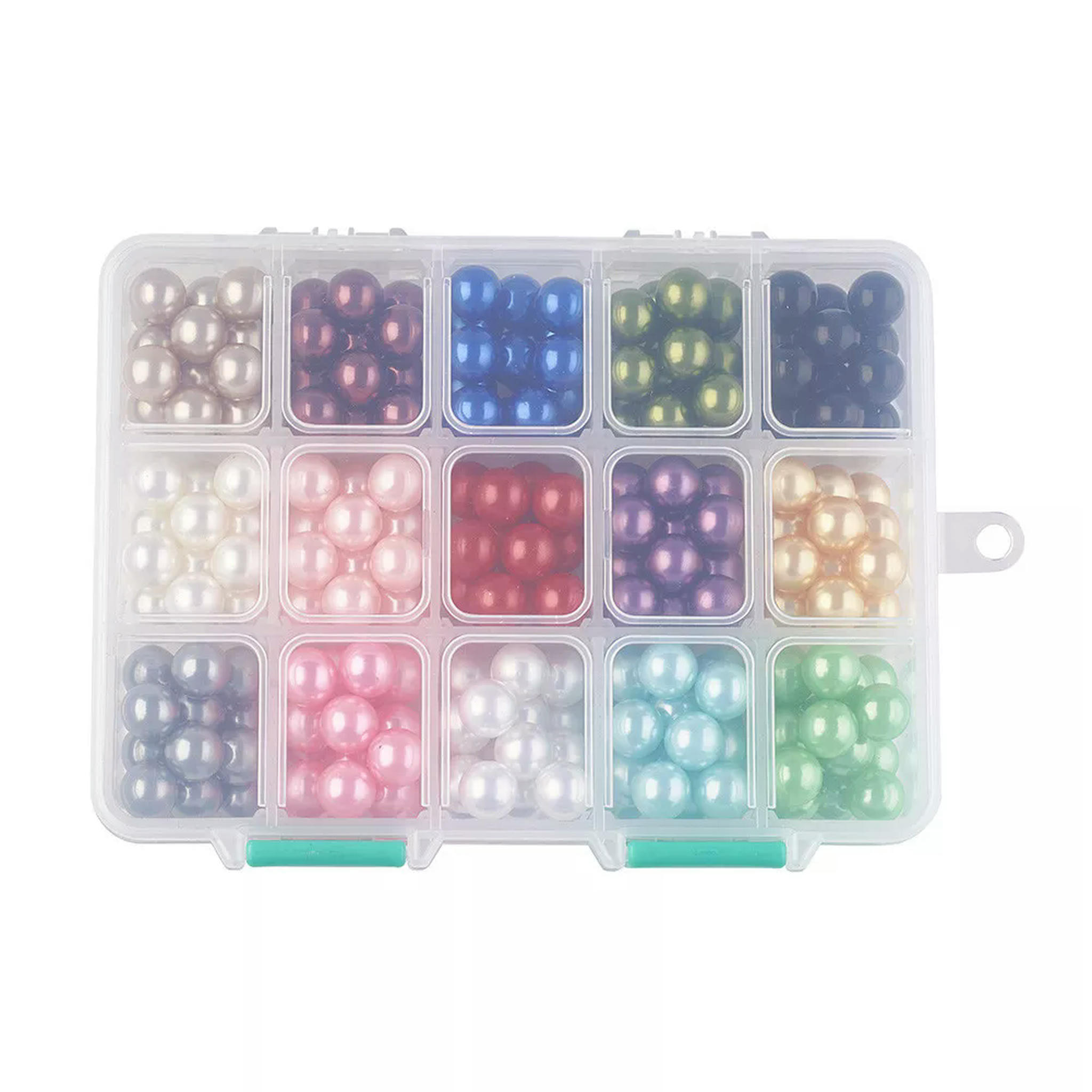 U8MO 270pcs/Box ABS Acrylic Ball Beads No Hole Pearl Finish 15-Color Kit Filler 10mm