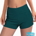 thumbnail image 2 of HCNTES Women High Waisted Swim Shorts - Bathing Suit Short Tummy Control Swimsuit Bottom Boy Shorts(Green,L), 2 of 6
