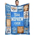 thumbnail image 1 of LHSHID Nephew Gifts from Auntie Fathers Day Nephew Gifts Gifts for Nephew Birthday Gifts for Nephew Best Nephew Ever Gifts Nephew Christmas Graduation Gifts Blanket 60"x80", 1 of 6