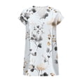 thumbnail image 6 of Echfiprom Womens White Tops Summer Dressy Casual Satin Loose Floral Casual V-Neck Blouse for Women, 6 of 7