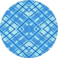 thumbnail image 1 of Ahgly Company Machine Washable Indoor Round Transitional Neon Blue Area Rugs, 6' Round, 1 of 7