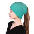 thumbnail image 6 of Bingfone Men Women Slouch Beanie Turquoise Glitter Print Cap Hip-Hop Hat Headwear Hats Turban Unisex, 6 of 8