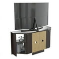 Inval America Corner TV Stand with Glass Doors in Espresso Engineered