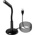thumbnail image 1 of Micrófono de computadora USB con botón de silencio, micrófono de podcast para PC Plug & Play Compatible con PC, computadora portátil, Mac, ps4 - Ideal para YouTube, Skype, juegos, podcast brillar Electrónica, 1 of 5