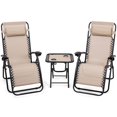 thumbnail image 2 of 3 PCS Zero Gravity Chair Folding Lounge Table Chair Set Blue, 2 of 5
