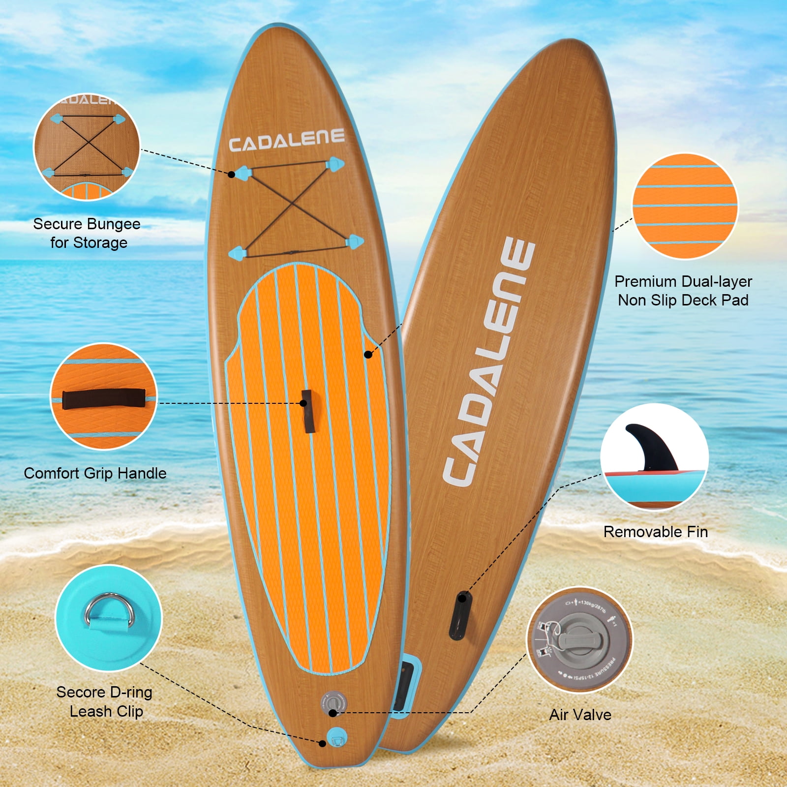 10' Inflatable Stand up Paddle Board Kayak, with Premium Accessories, Waterproof Dry Bag for Adult, with Ultralight ,Non-Slip Deck, Adjustable Paddle