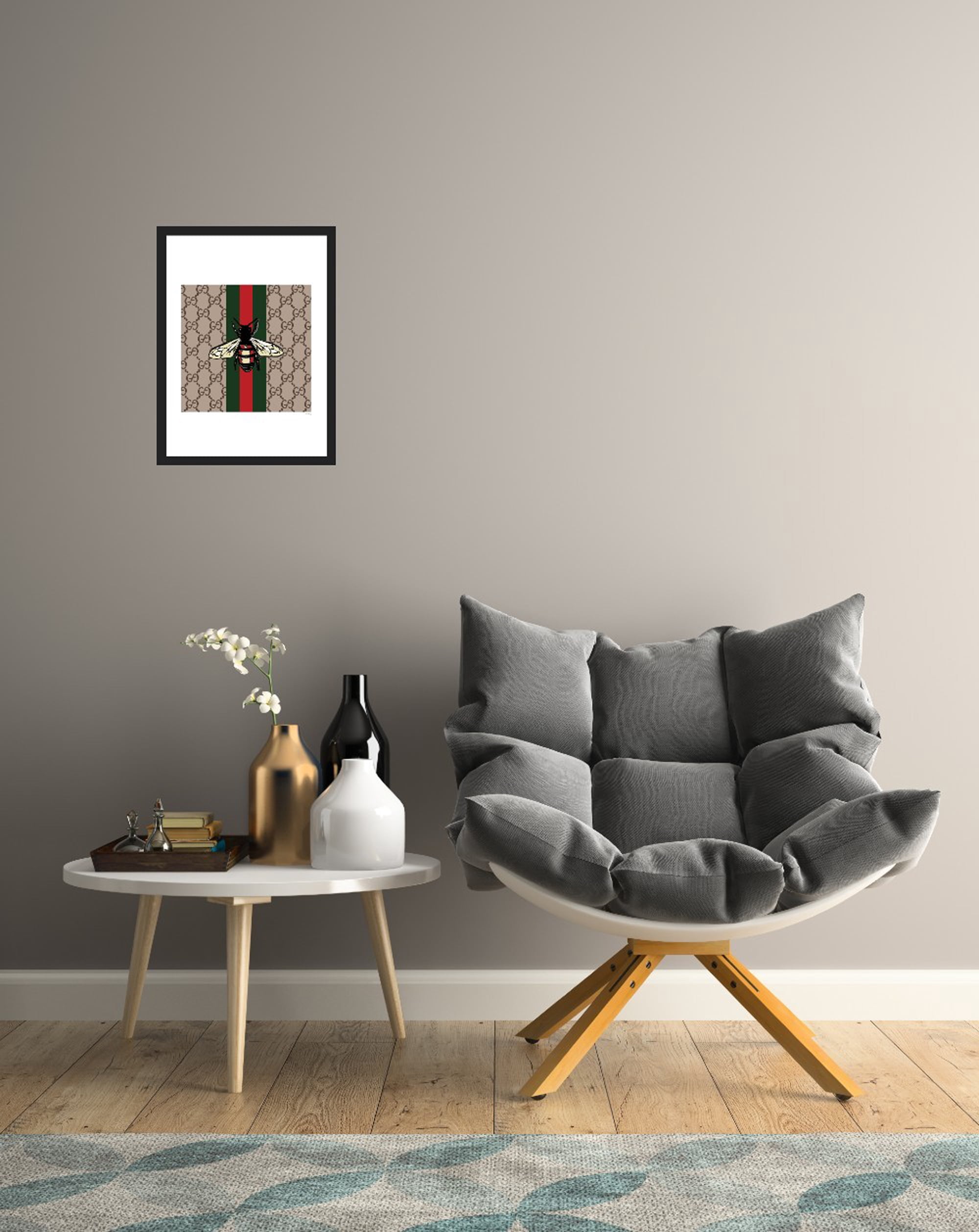 Venice Beach Collection's Designer Fashion Bee 14x18 Framed Print