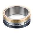 thumbnail image 3 of IKemiter Men Women Rings Three Color Calendar Ring Time Spinner Ring Fashion Titanium Steel Rings, 3 of 7