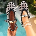 thumbnail image 5 of ZunFeo Womens Polka Dot Mesh Flats Square Toe Mary Jane Shoes Breathable Adjustable Buckle Strap White Casual Comfort Sizes 5.5-9.5,Size 6, 5 of 9
